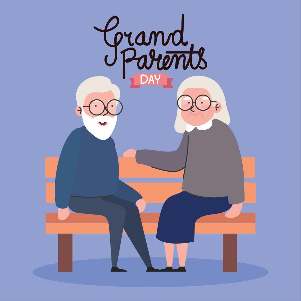 grandparents day lettering poster vector