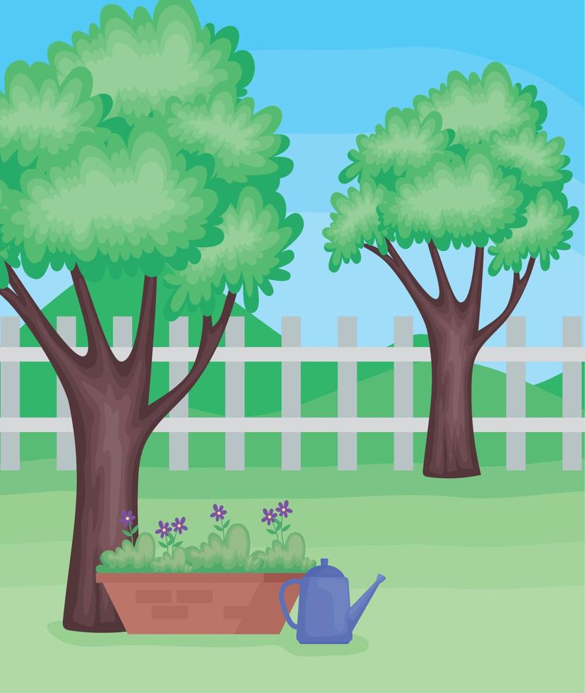 threes and fence vector