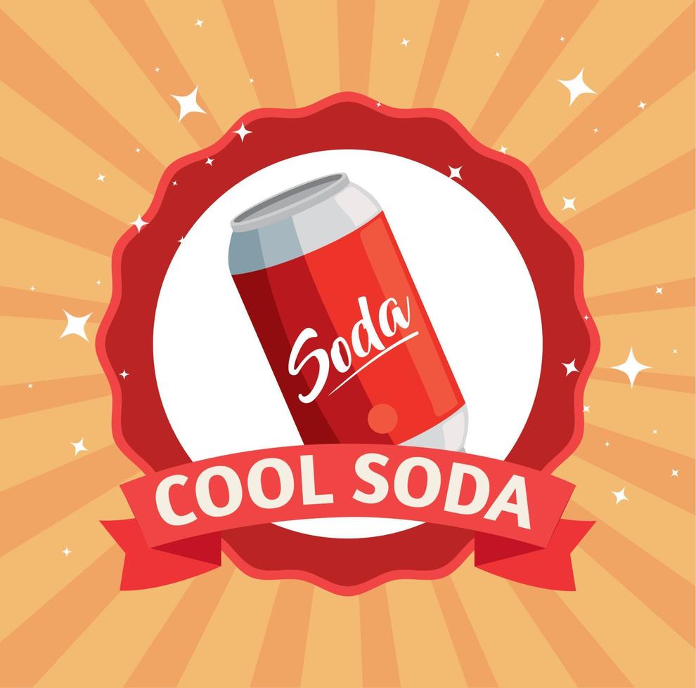 cool soda emblem product vector