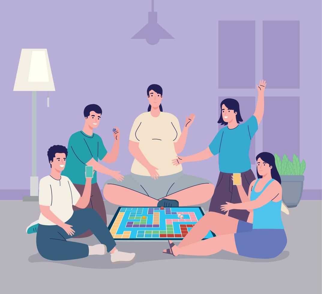 persons playing parcheesi vector