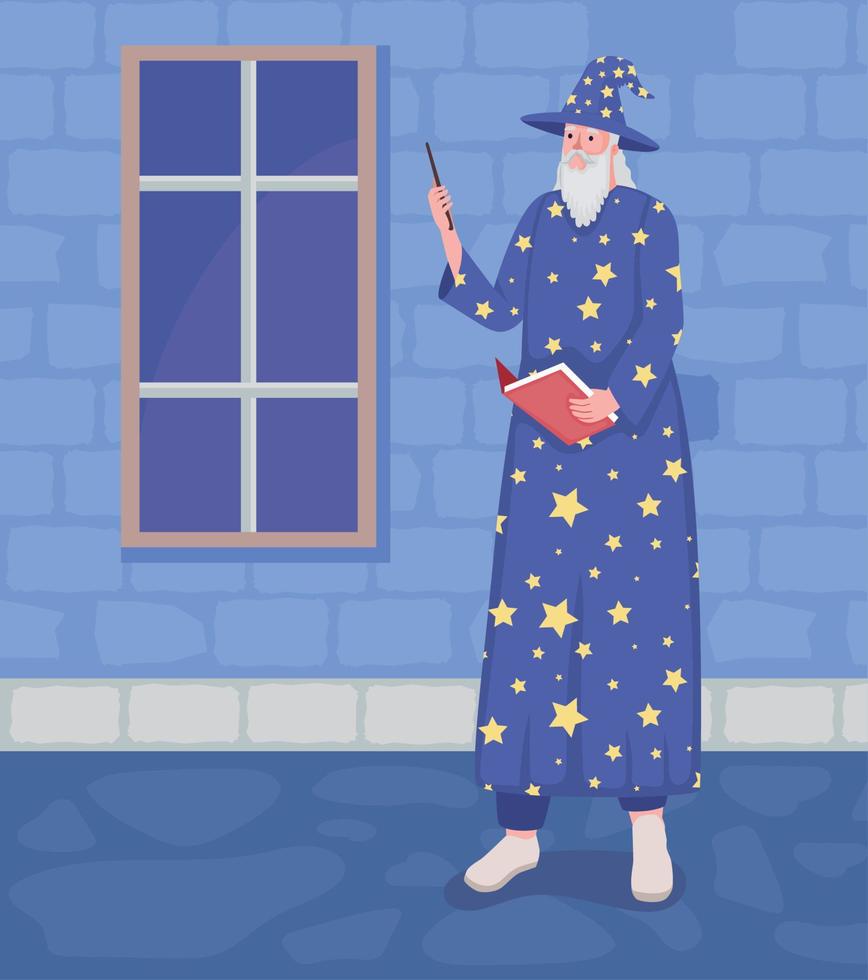 magician fairytale character scene vector