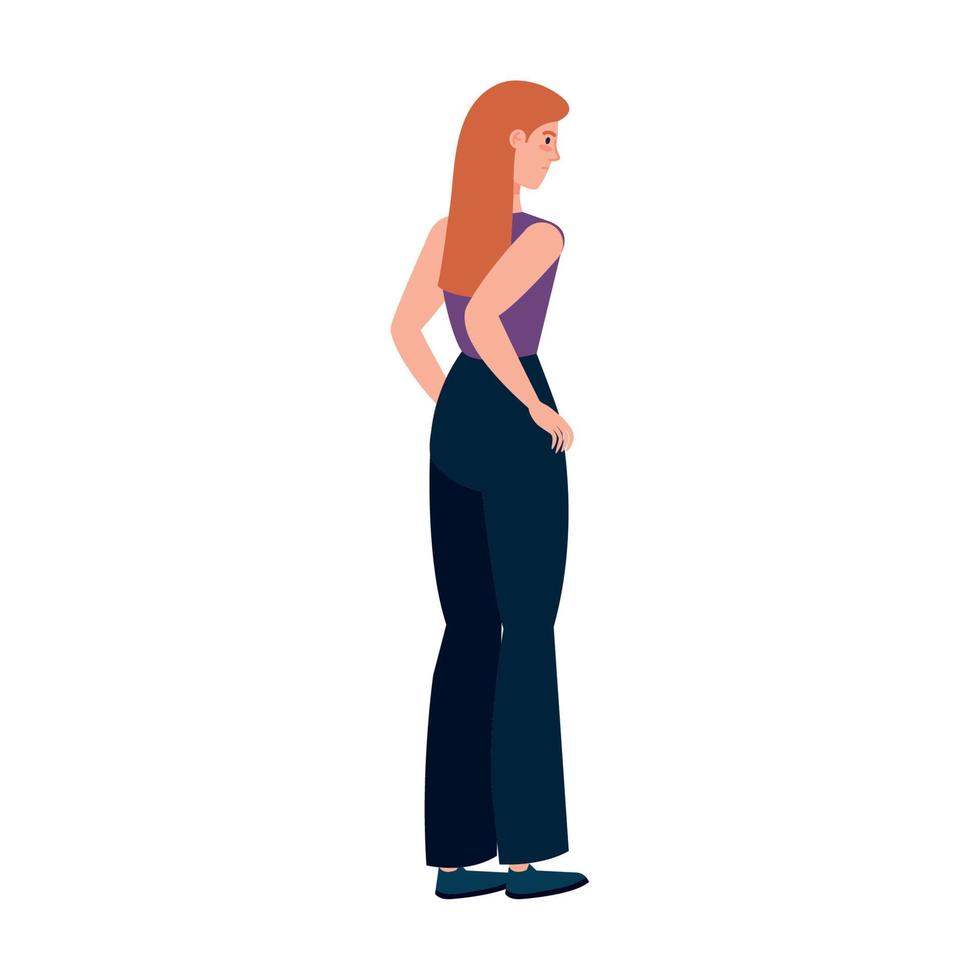 redhead woman standing vector