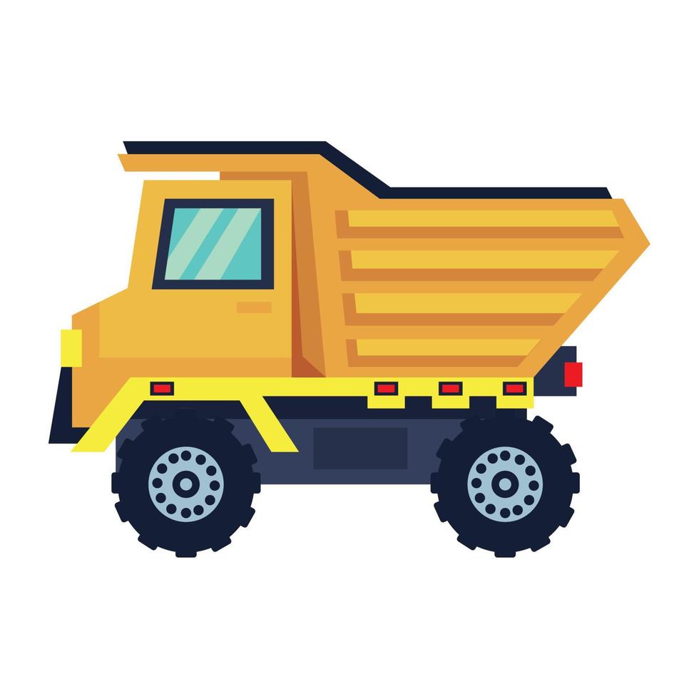 yellow dump truck vector