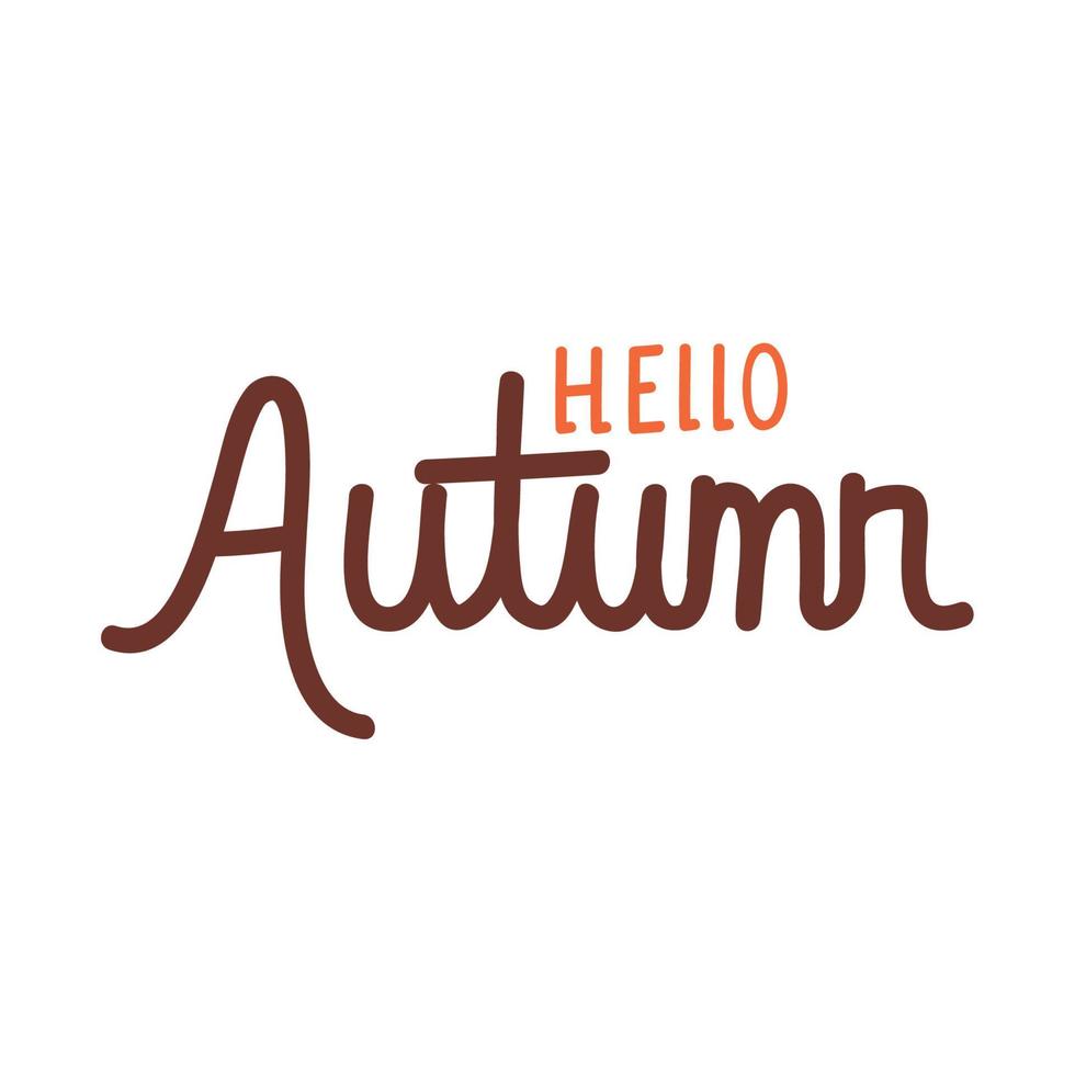 hello autumn lettering font vector