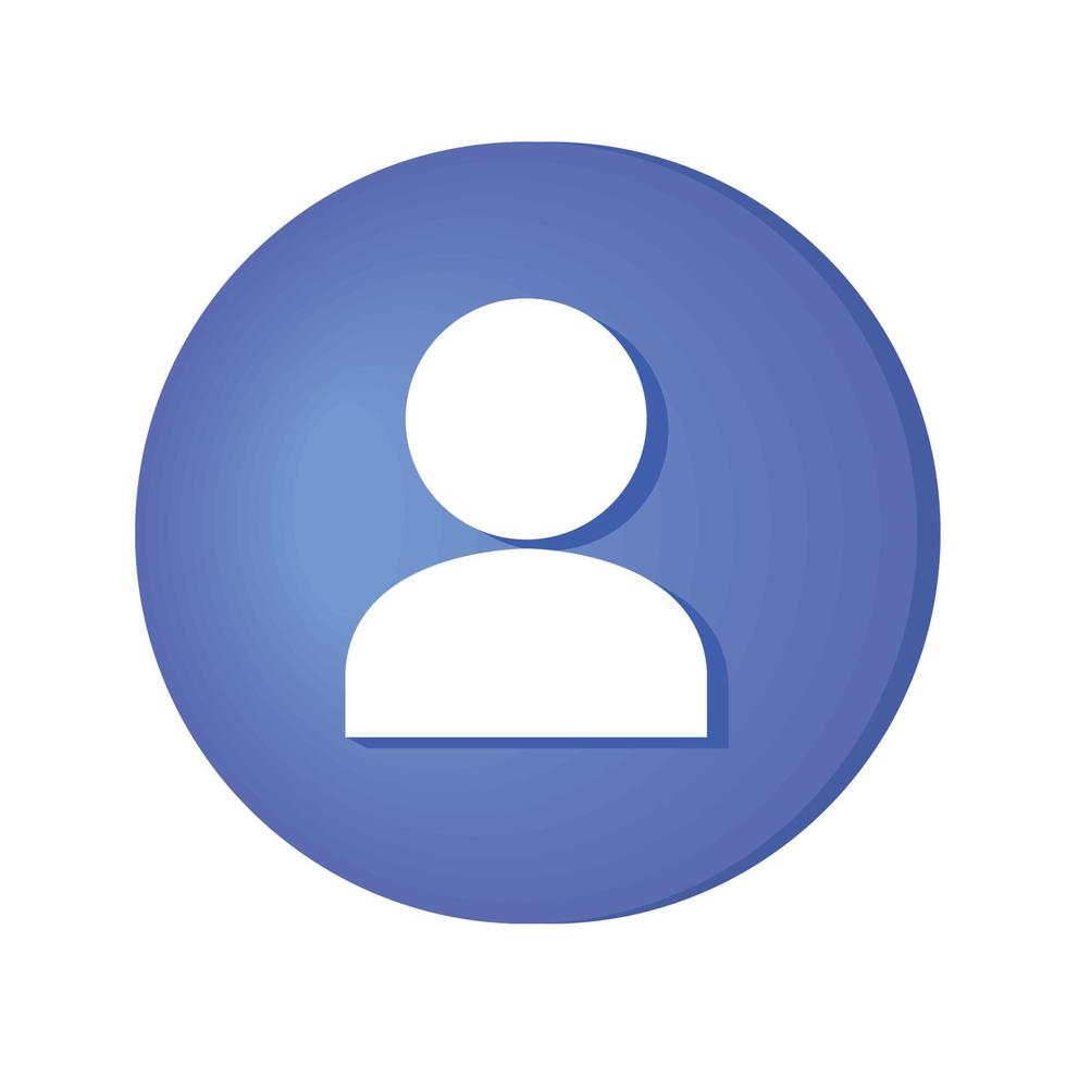avatar in blue button vector