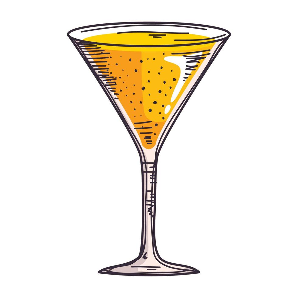 yellow cup cocktail vector