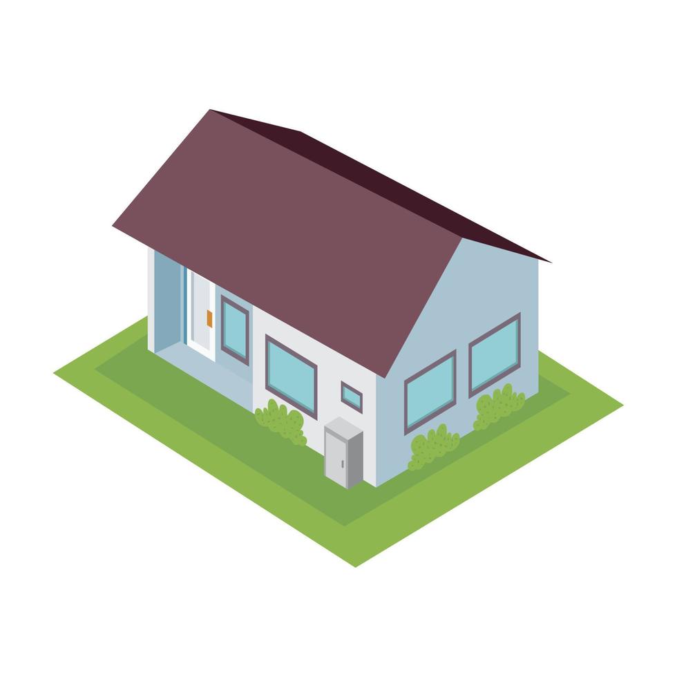 house gray isometric construction vector