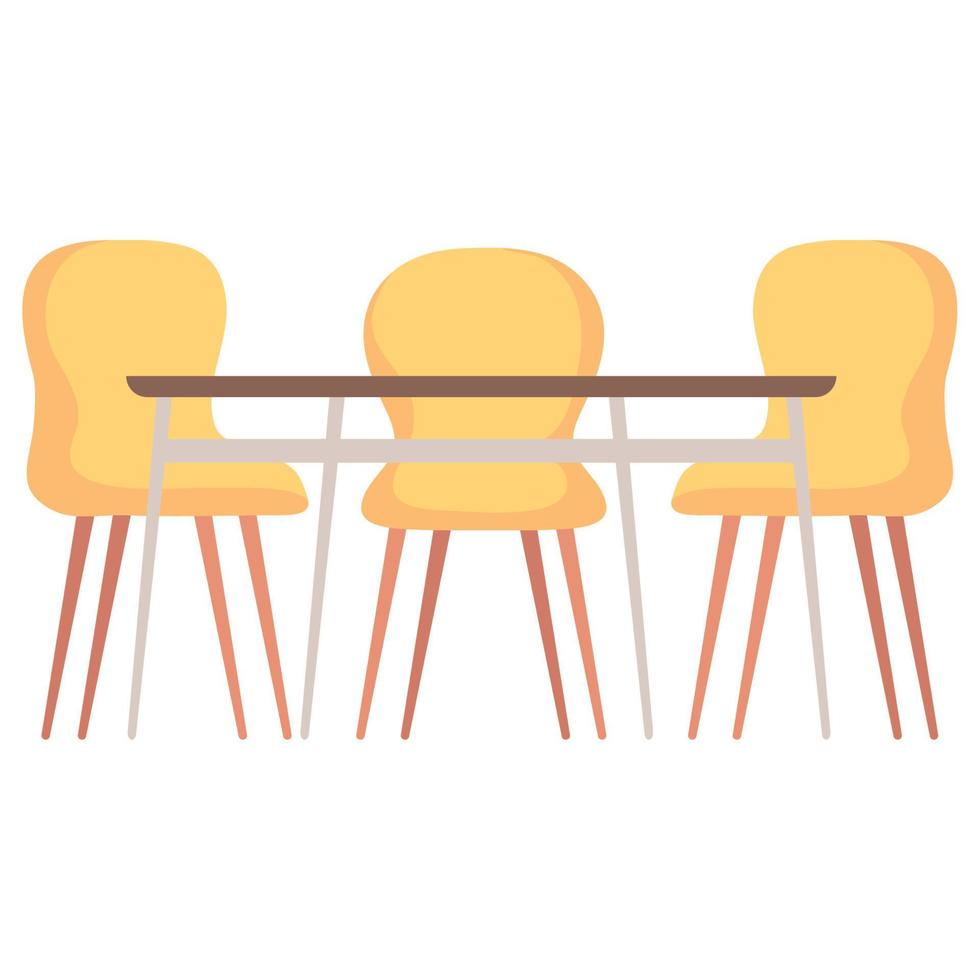 table with yellow chairs 11263623 Vector Art at Vecteezy