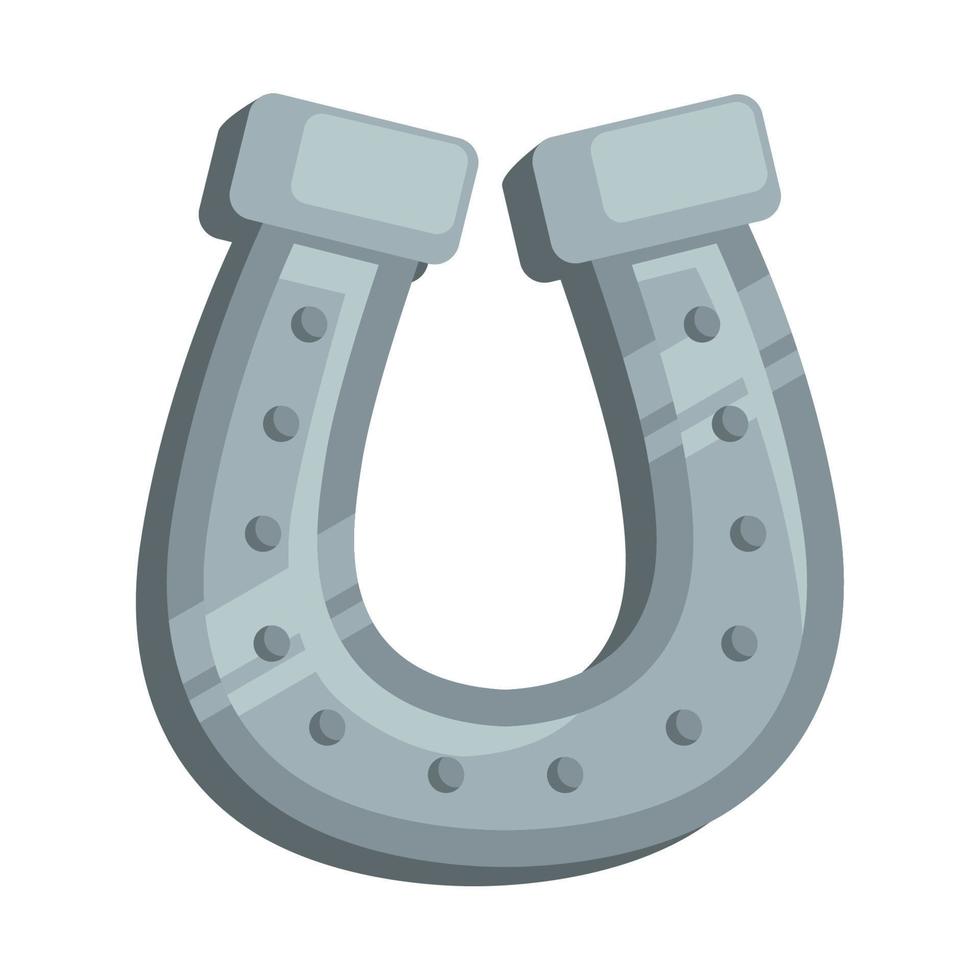 silver horseshoe emblem vector