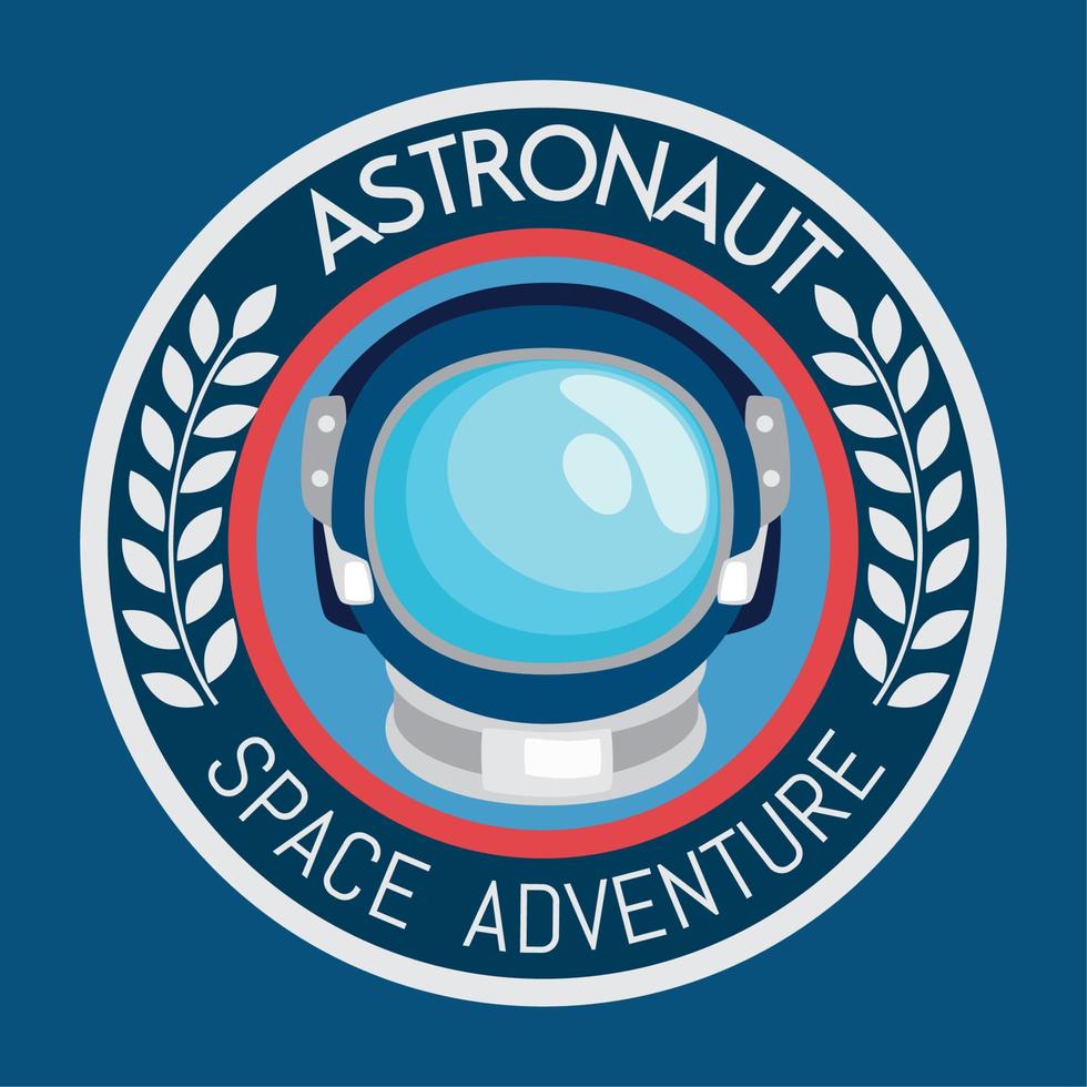 astronaut helmet space retro sticker vector