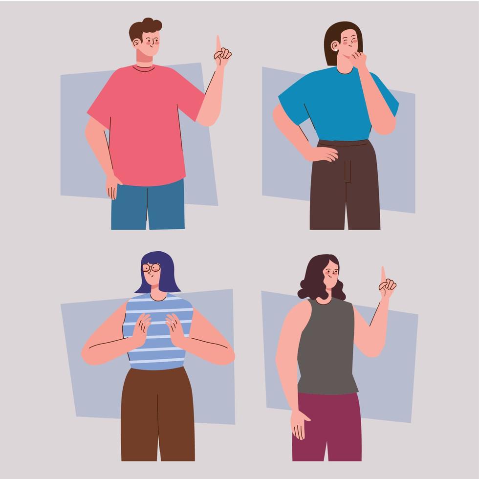 group of young persons vector
