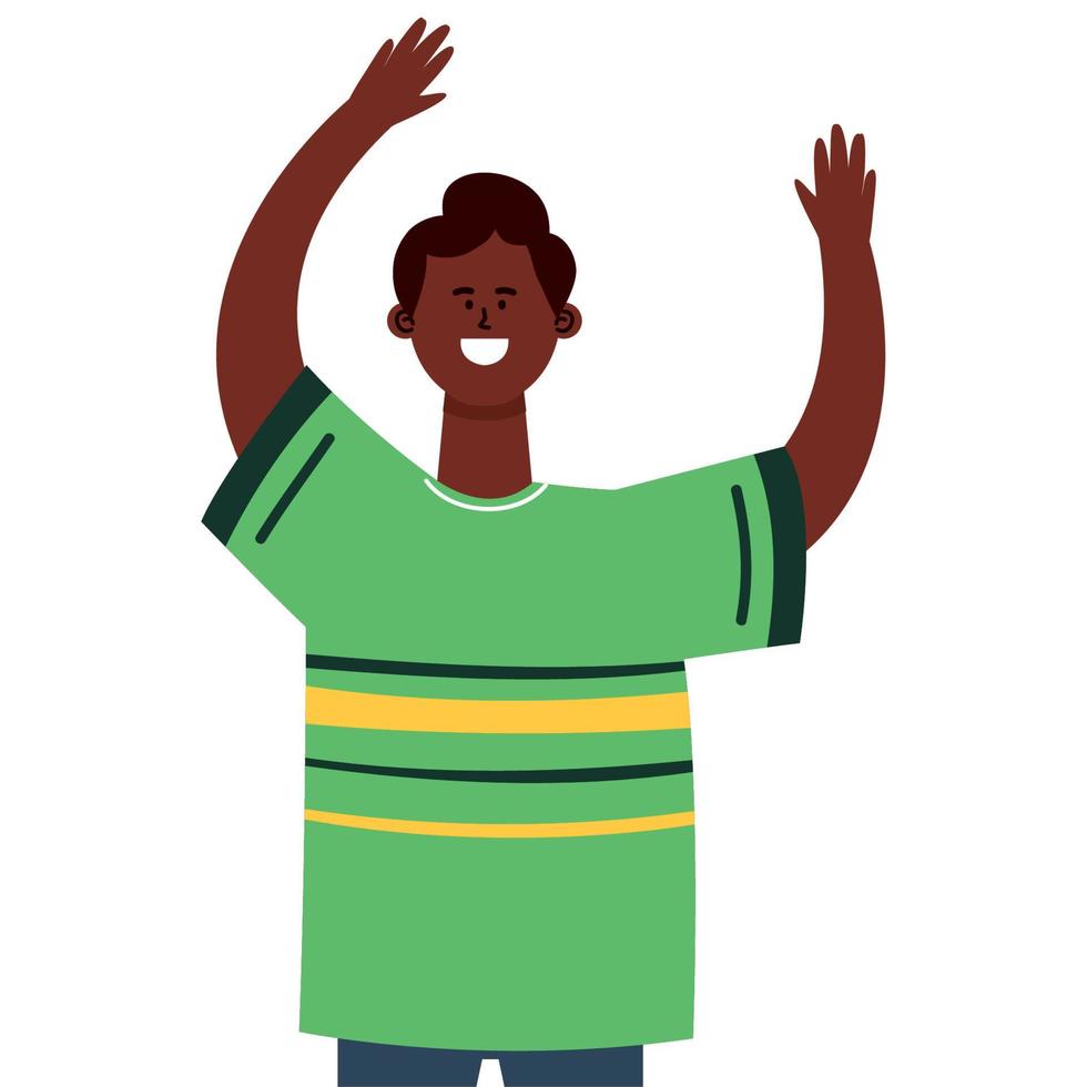 afro man celebration vector