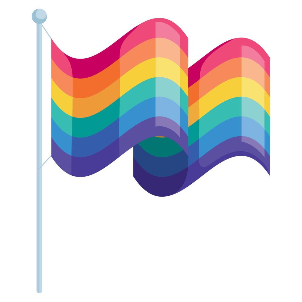 lgtbi flag waving in pole vector