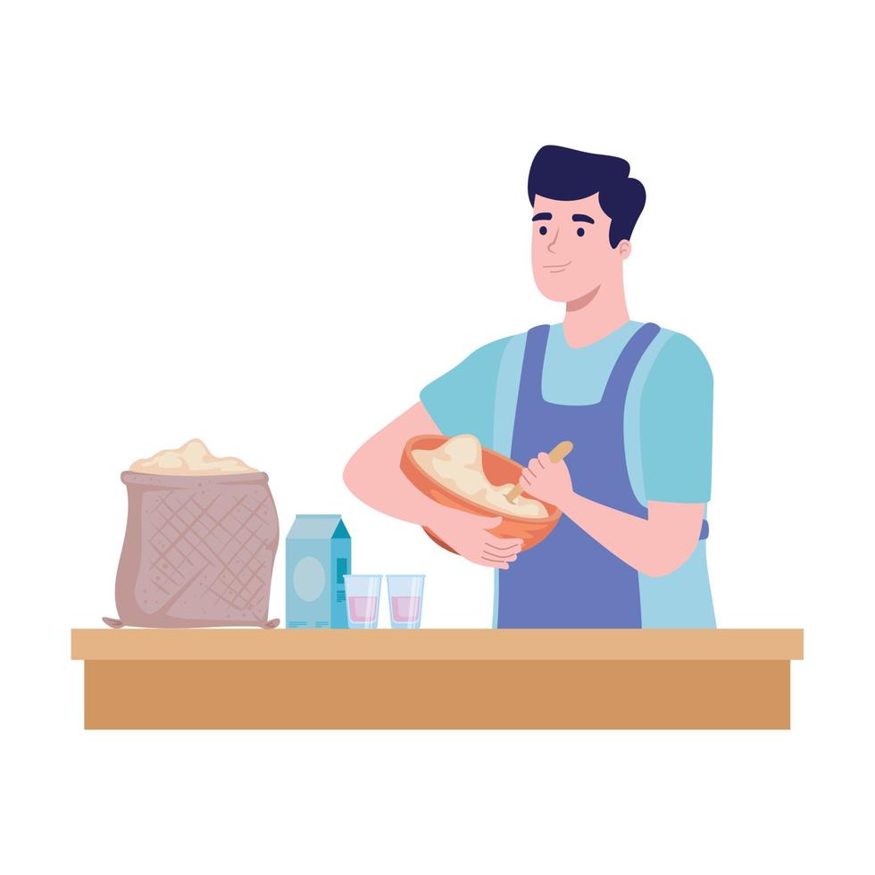 chef man cooking vector