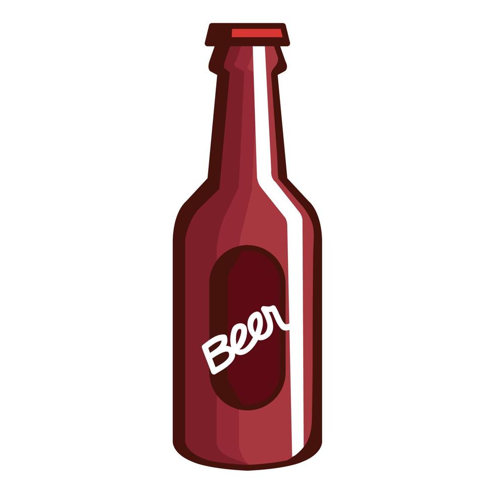 red beer bottle drink vector