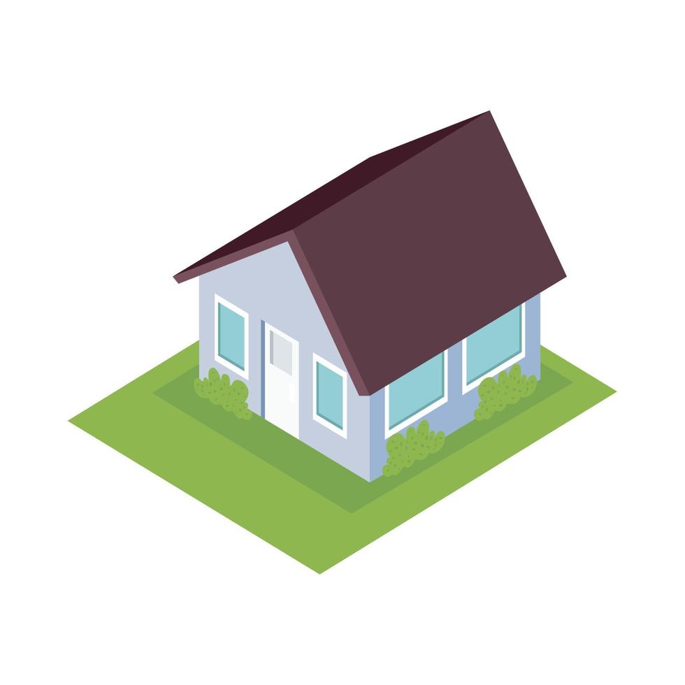 cute house isometric construction vector