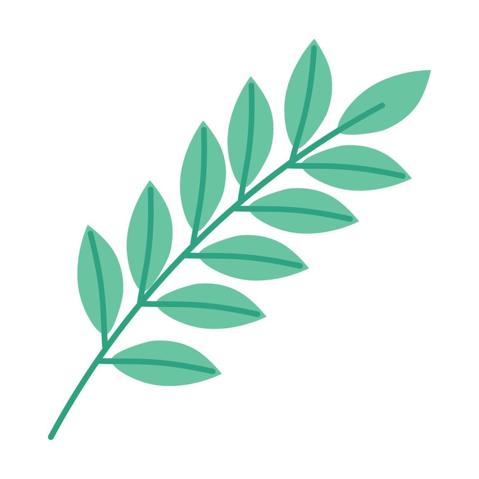 branch with green leafs vector