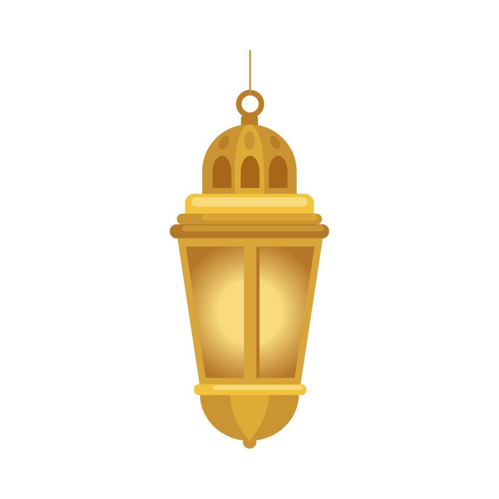 golden lantern hanging vector