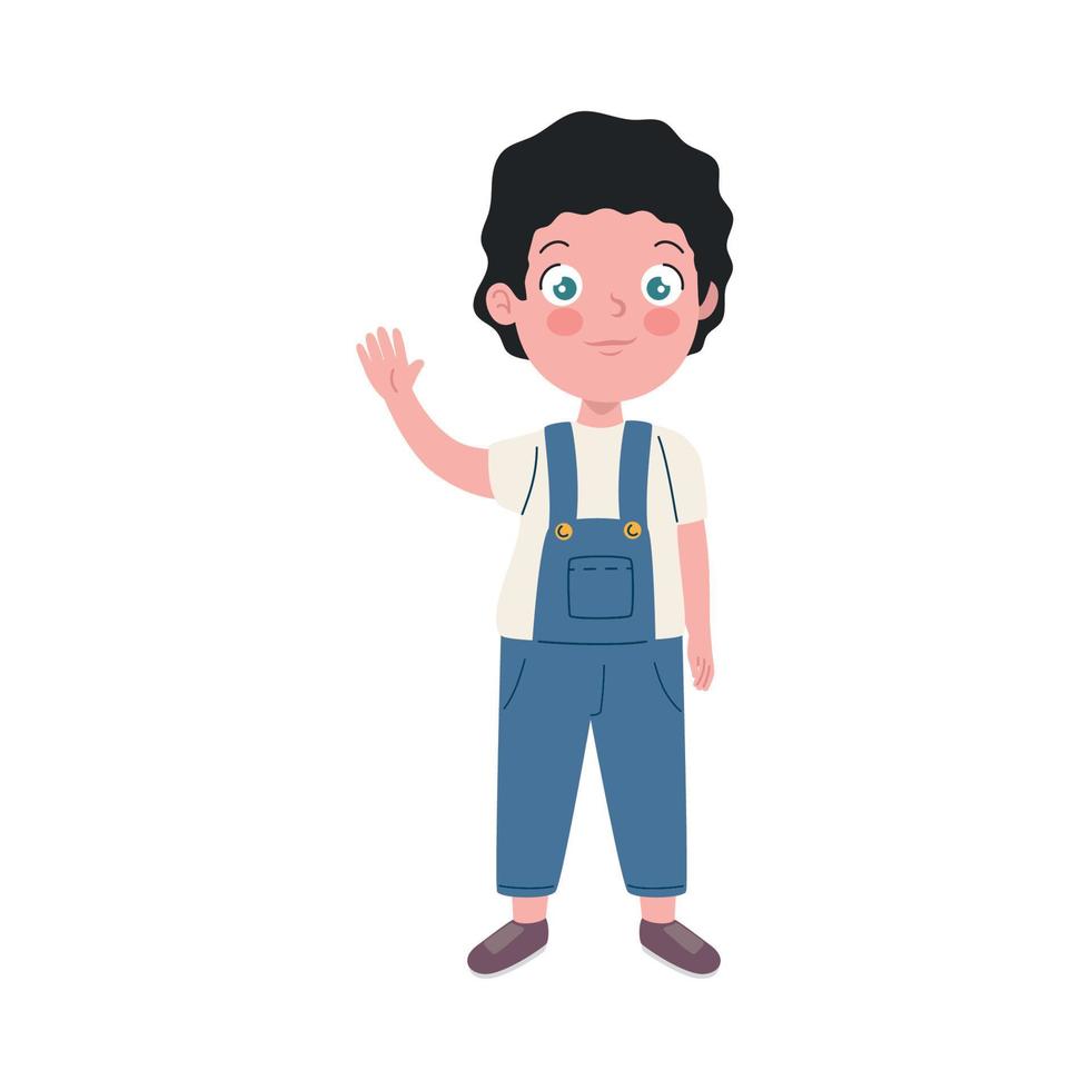 little boy waving vector