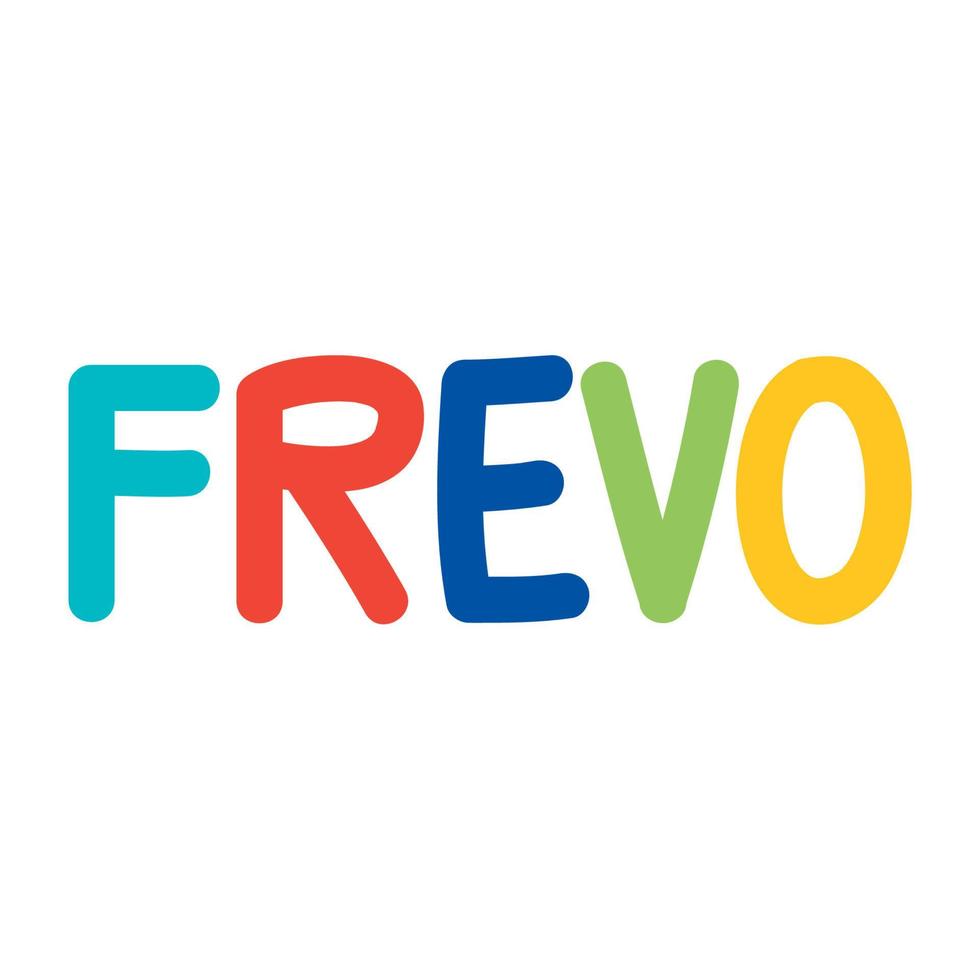 frevo party lettering vector