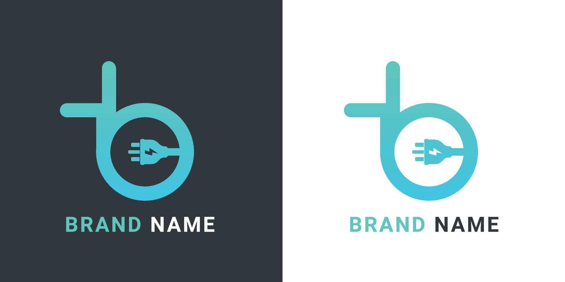 B plugin electric technology website and app modern brand logo design vector template