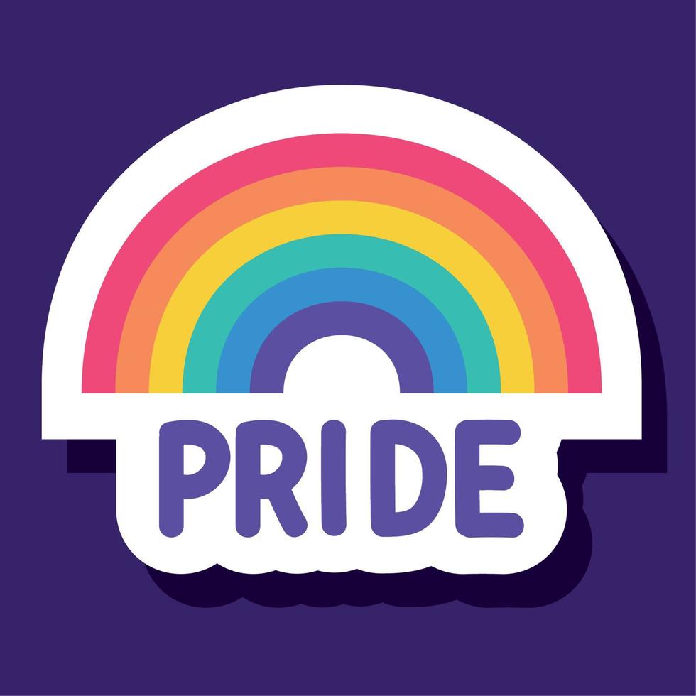 pride lettering with rainbow vector