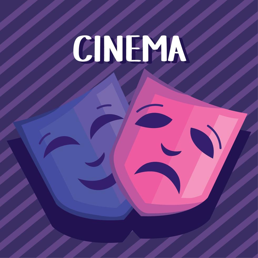 cinema lettering with masks vector