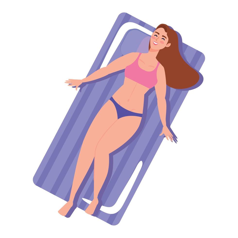 woman in float pad vector