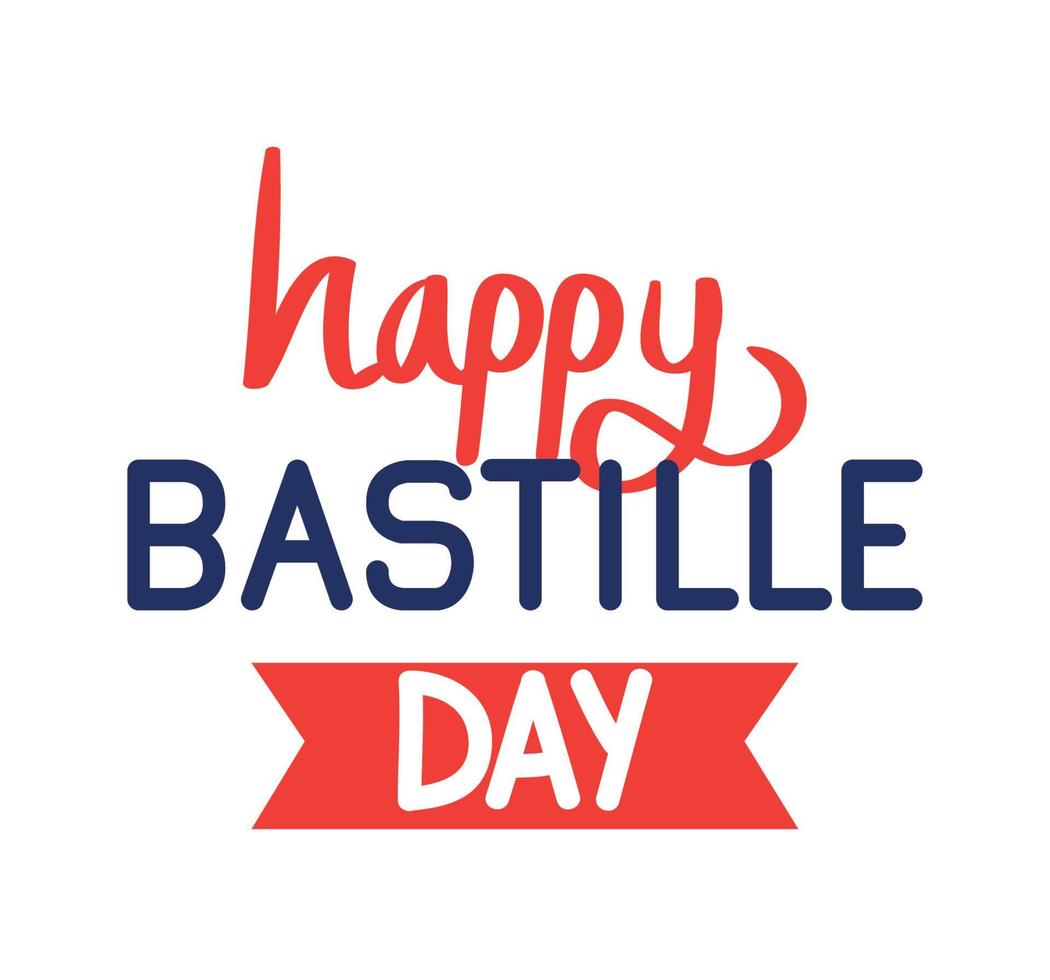 bastille day lettering vector