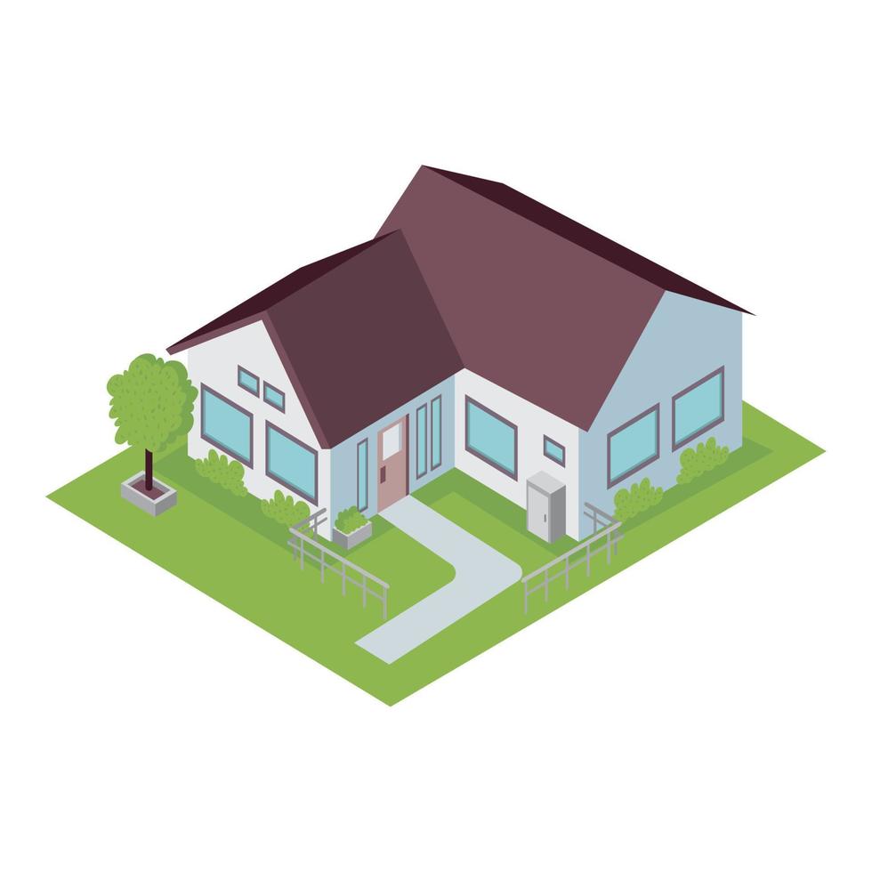 gray house isometric construction vector