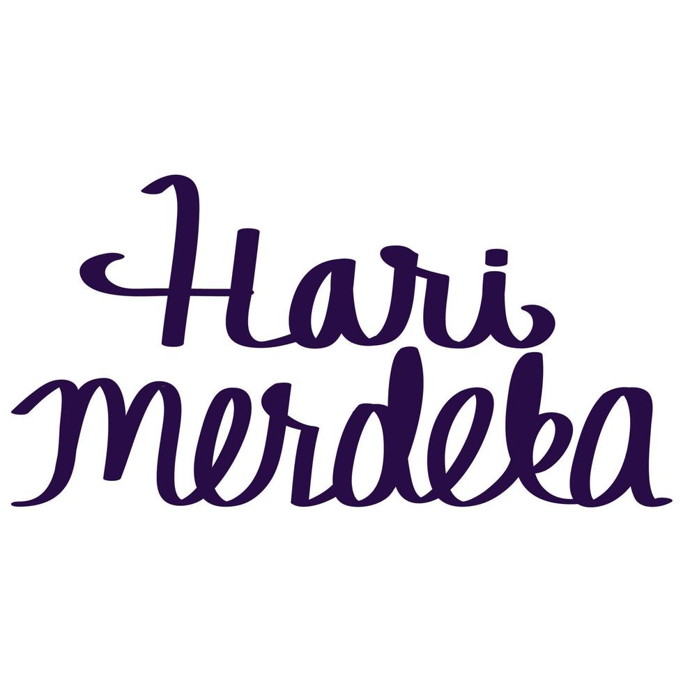 hari merdeka lettering vector