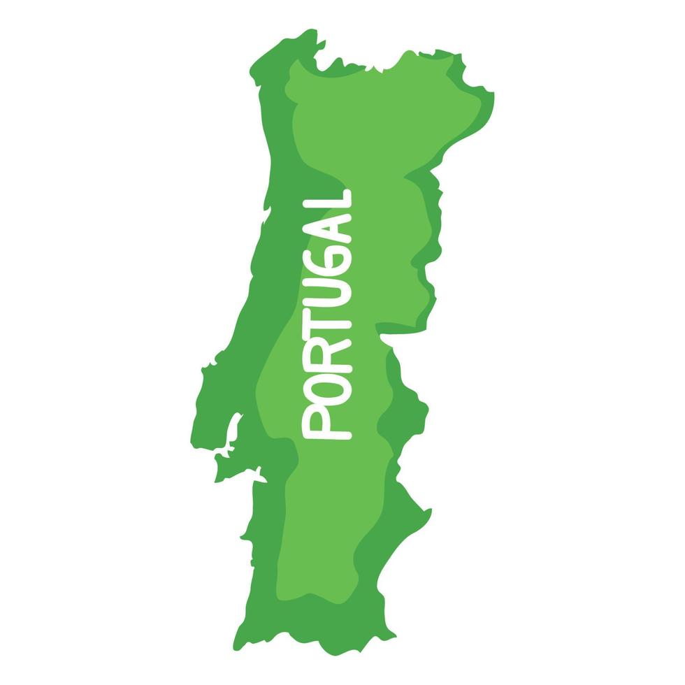 portugal green map vector