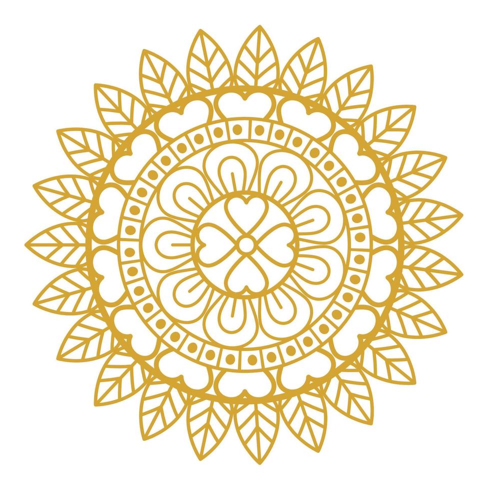 golden arabic mandala vector