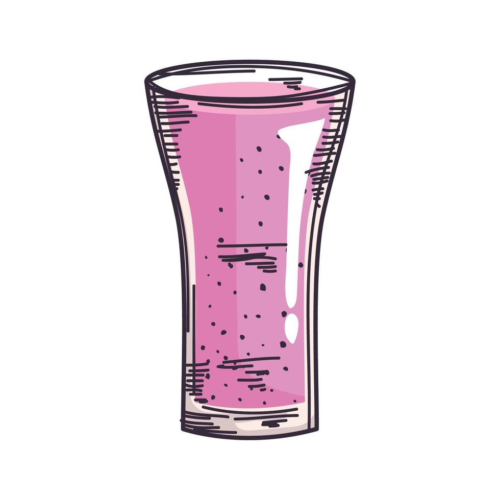 vaso de bebida rosa vector