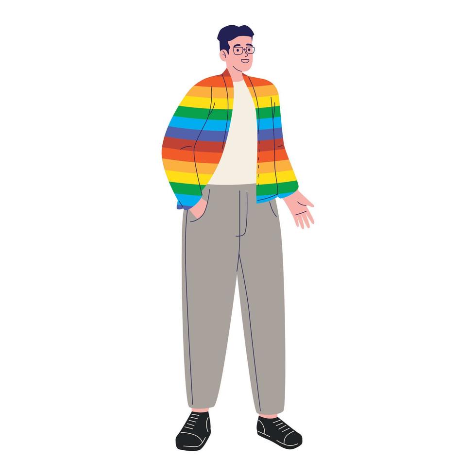gay man wearing jacket vector
