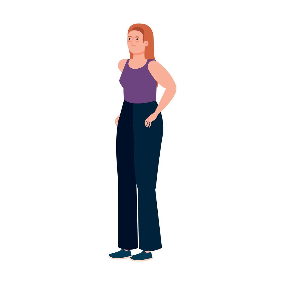 young redhead woman standing vector