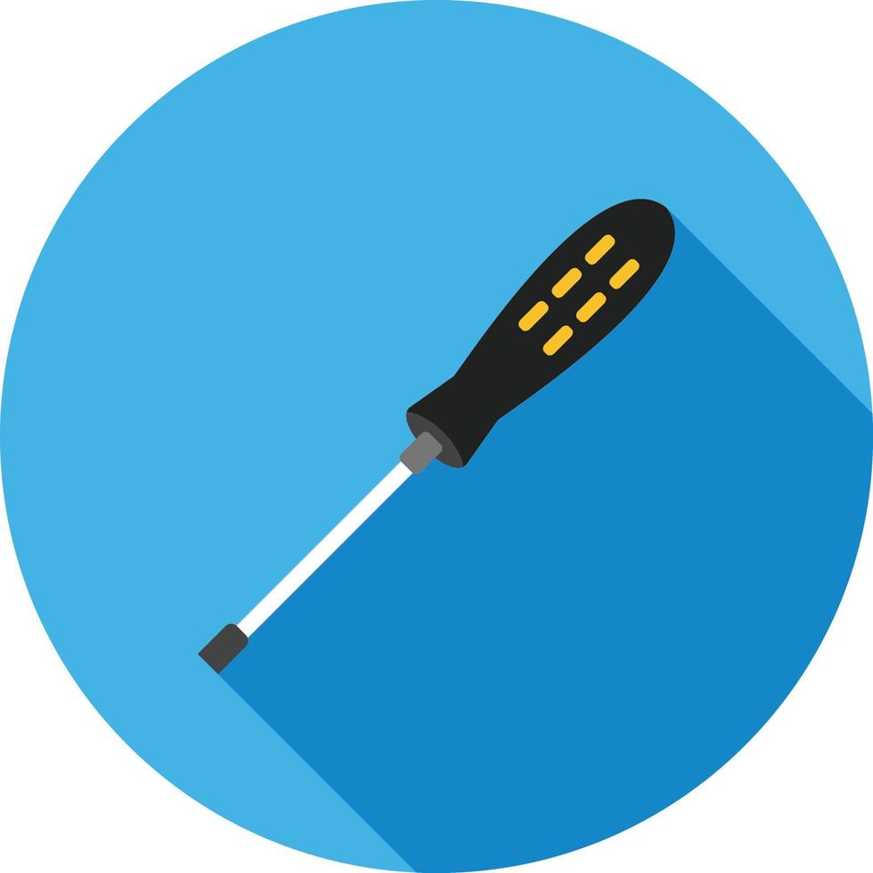 Screw Driver Flat Long Shadow Icon vector