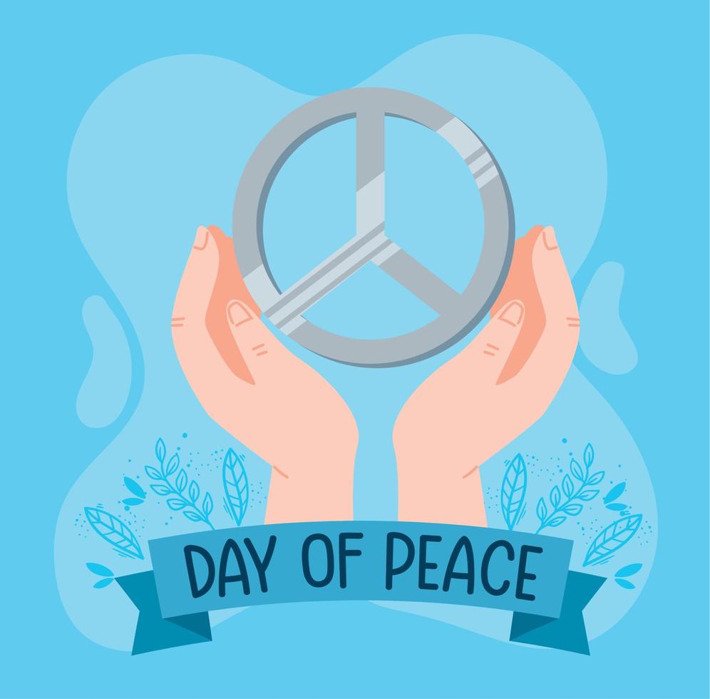 day of peace lettering vector