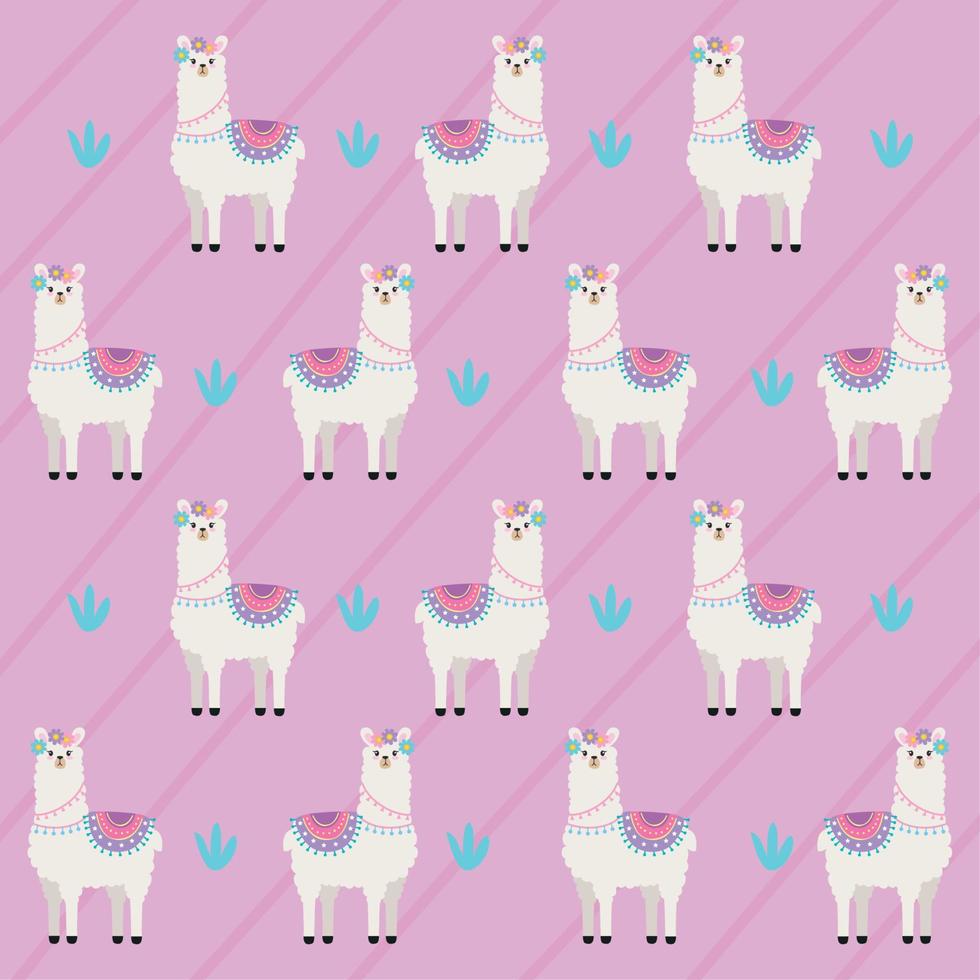 llamas perubian animals pattern vector