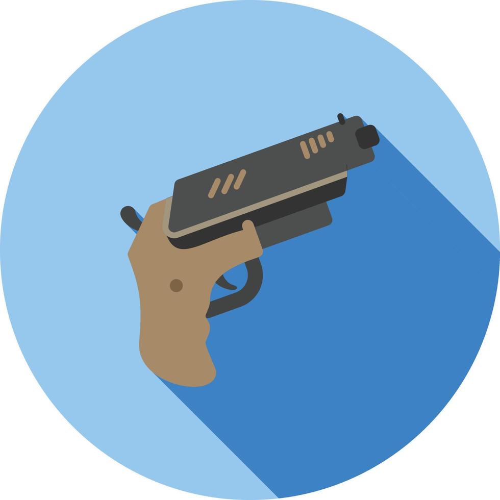 icono de sombra larga plana de pistola vector