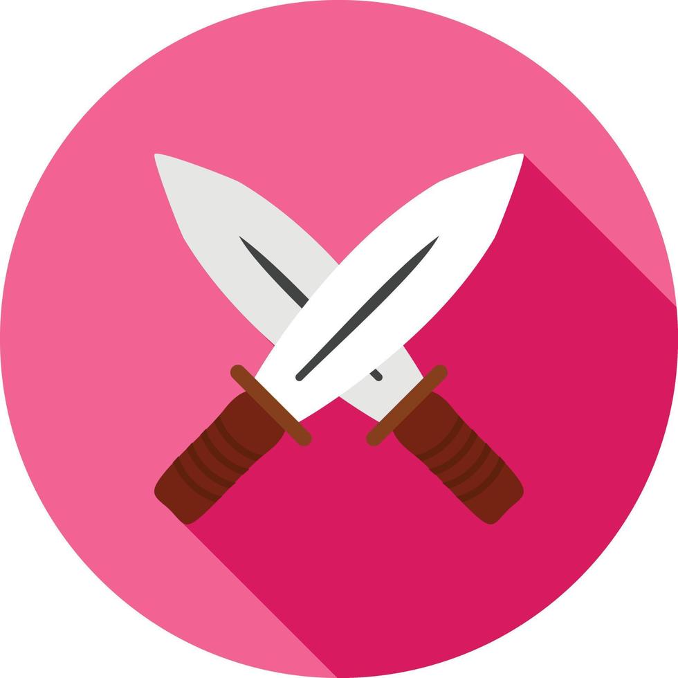 Two Swords Flat Long Shadow Icon vector