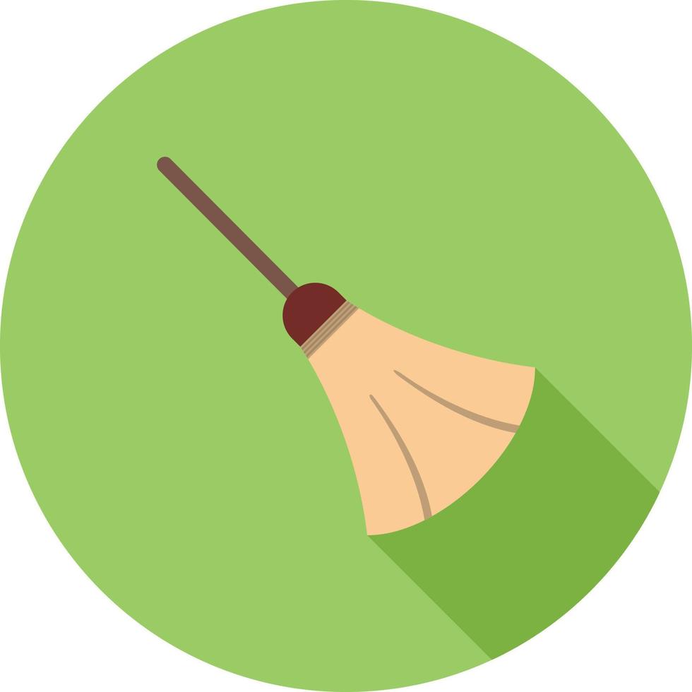 Sweeping Broom Flat Long Shadow Icon vector