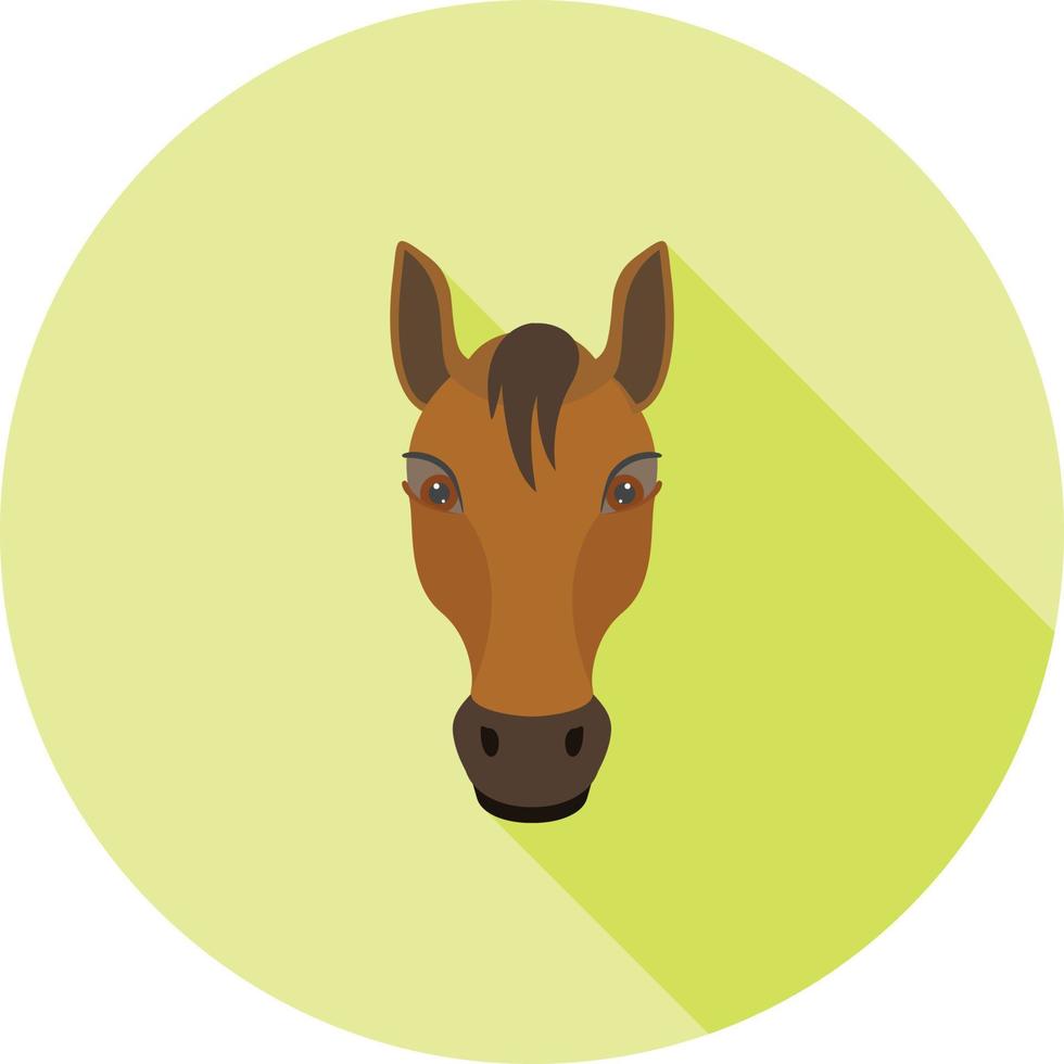 Horse Face Flat Long Shadow Icon vector