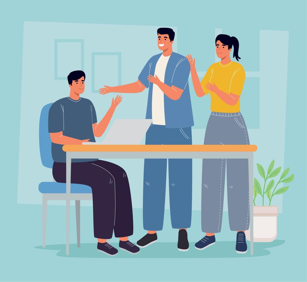 coworkers persons teamwork vector