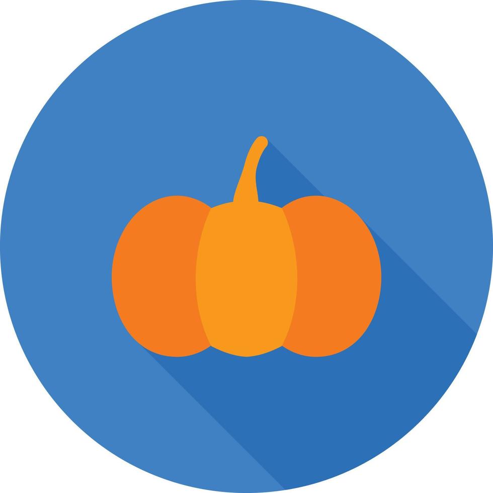 Pumpkin Flat Long Shadow Icon vector
