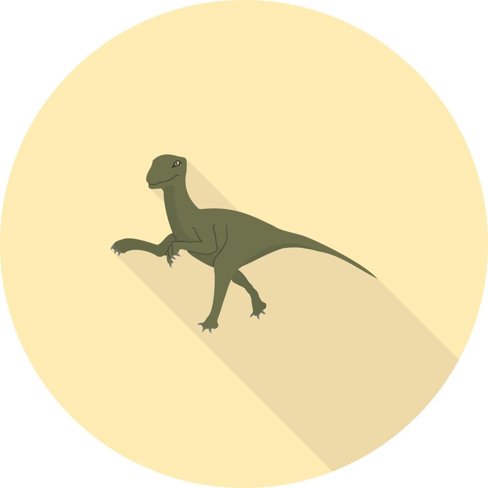 Dinosaur Flat Long Shadow Icon vector