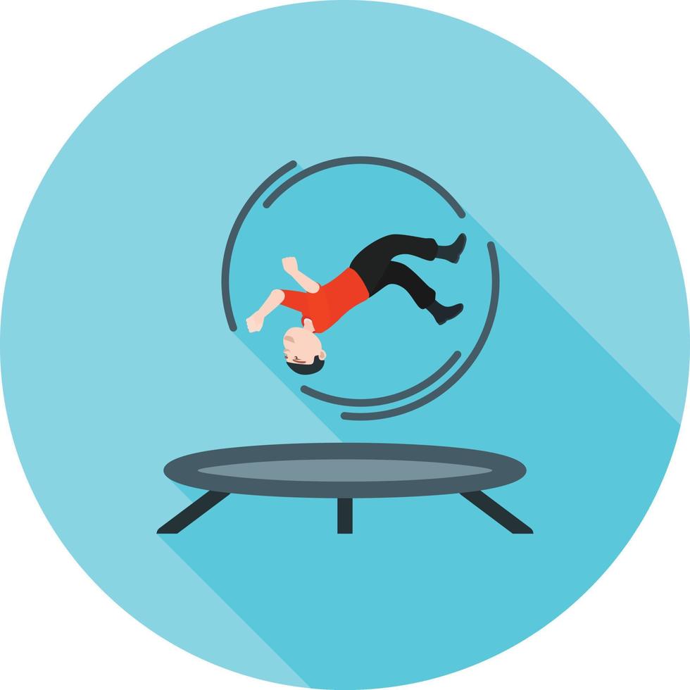 Trampoline Jumping Flat Long Shadow Icon vector