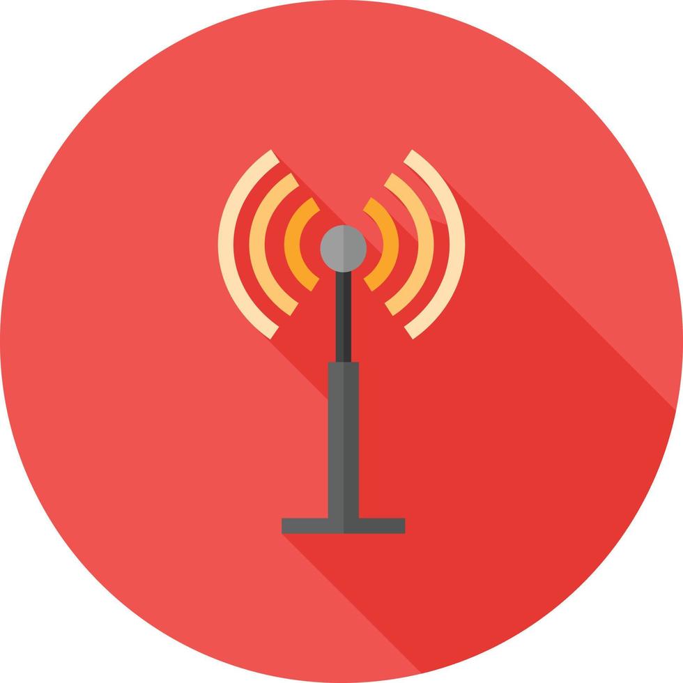 icono de antena plana larga sombra vector