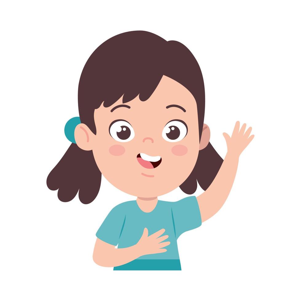 little girl saludating vector