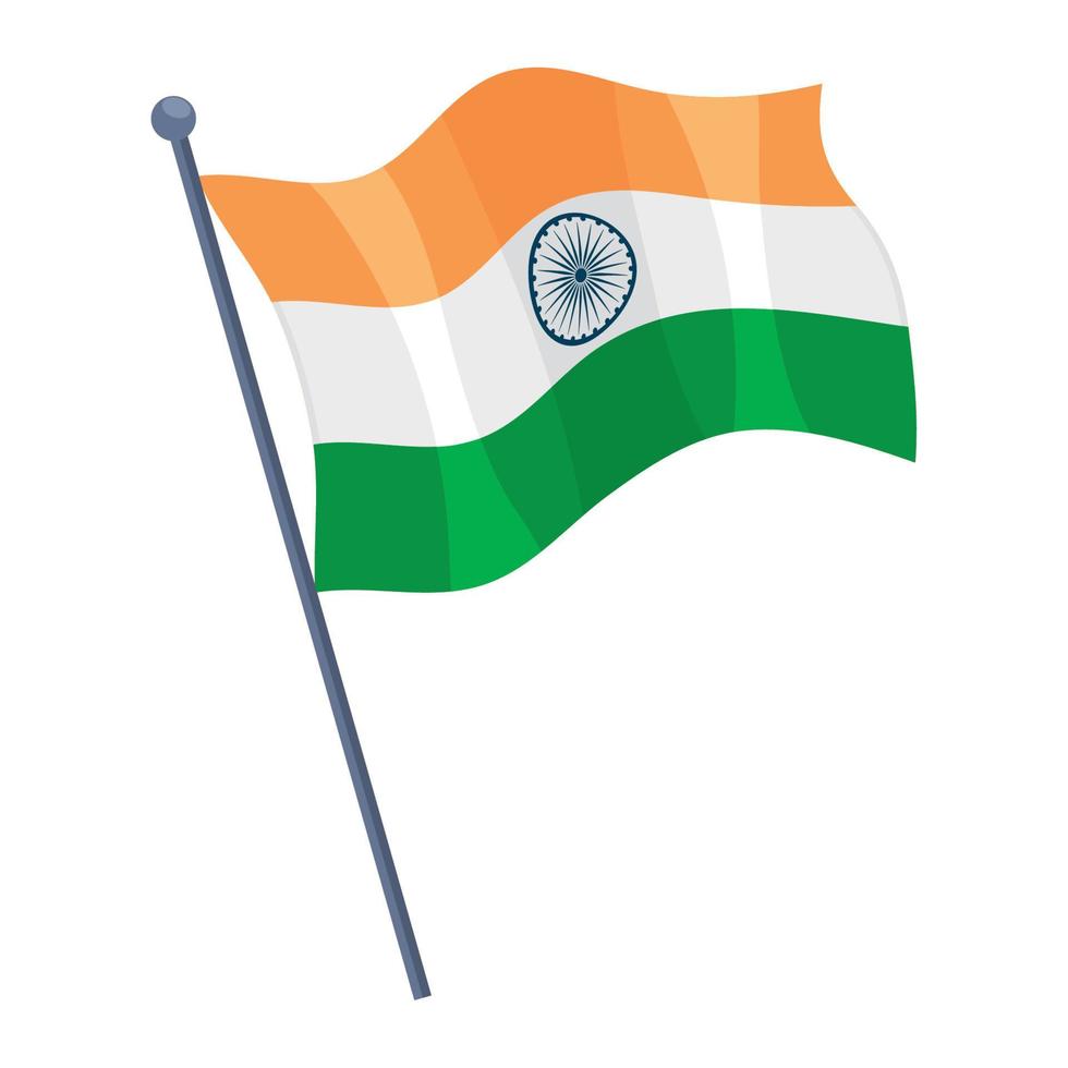 bandera india ondeando vector